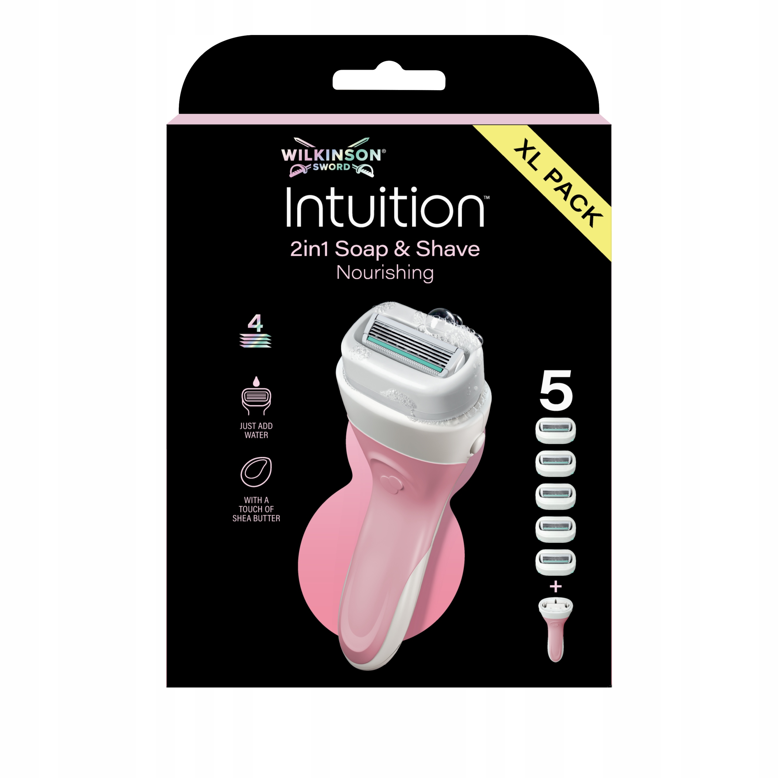 WILKINSON INTUITION 2IN1 SOAP & SHAVE NOURISHING MASZYNKA + 5 WKŁADÓW