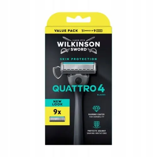 WILKINSON SWORD QUATTRO 4 SKIN PROTECTION RĄCZKKA + 9 WKŁADÓW