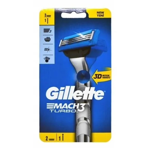 GILLETTE MACH 3 TURBO MASZYNKA DO GOLENIA + 2 WKŁADY