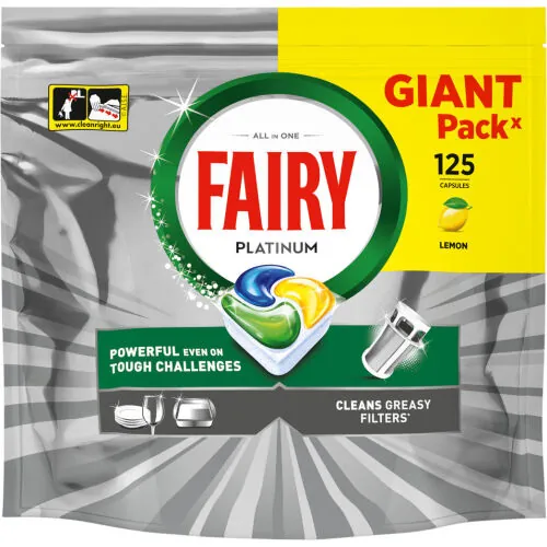 FAIRY PLATINIUM ALL-IN-ONE LEMON KAPSUŁKI DO ZMYWARKI 125SZT